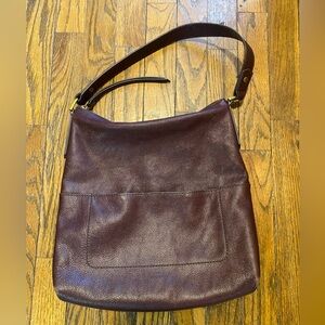 Fossil Rich Brown Leather Hobo Bag